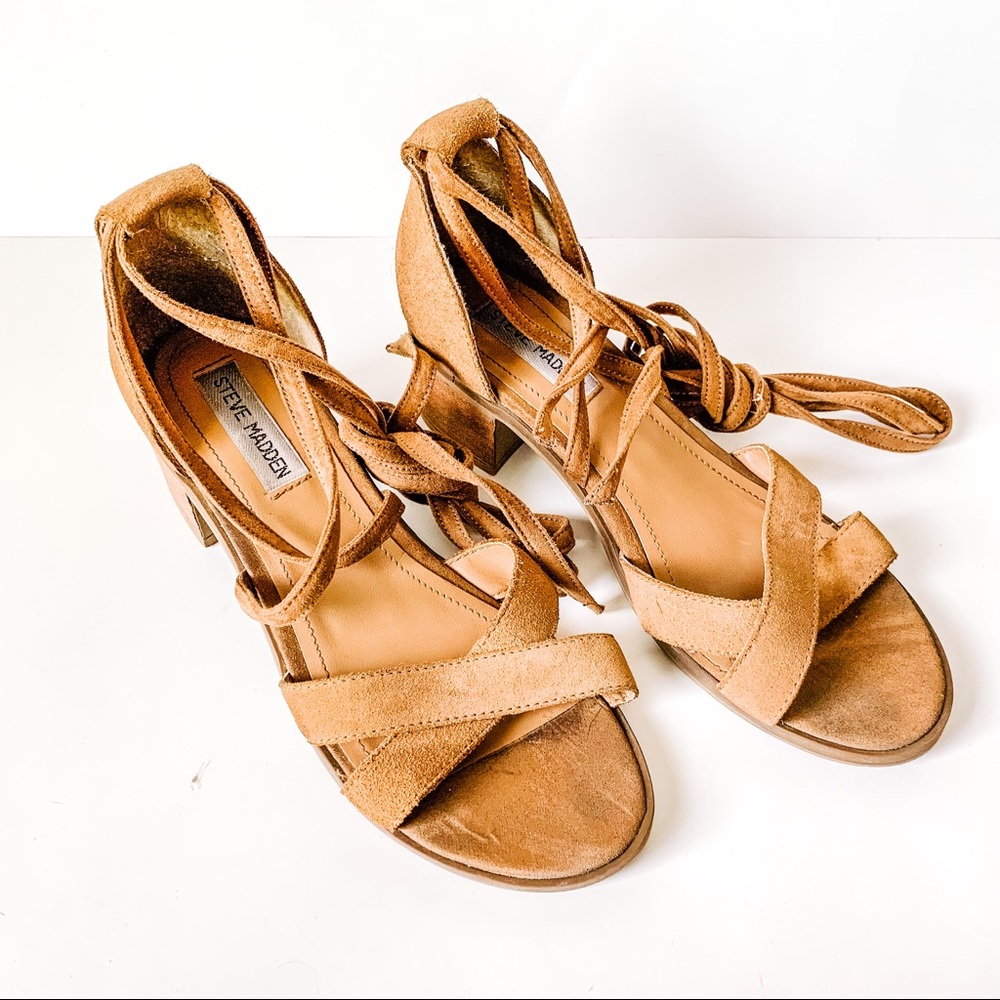 Steve Madden Block Lace Up Heels SZ-8.5